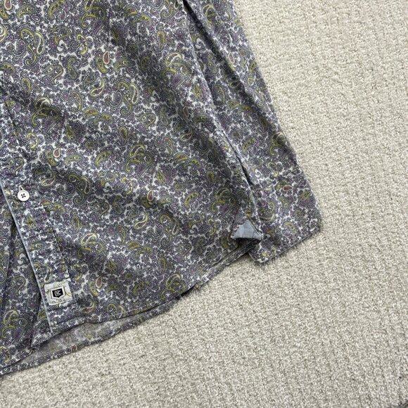 Koike Barcelona Men M Psychedelic Paisley AOP Button Down Shirt Elbow Patch - Picture 5 of 16